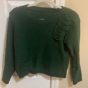 Green crop sweater size small